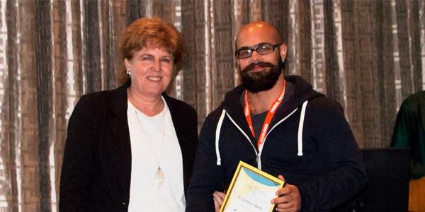 Prof Maryna Steyn awards Dr Toby Houlton at Anatomical Society of Southern Africa conference April 2017